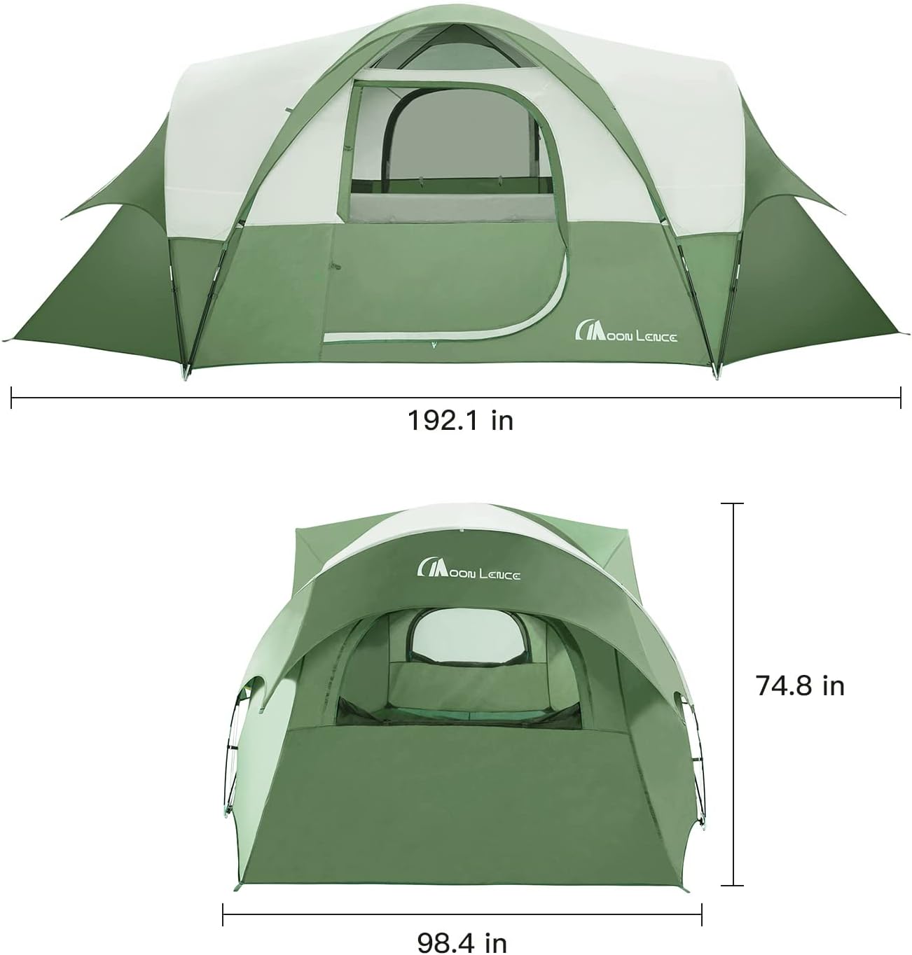 MOON LENCE Camping Tent, 8 Person Tent, Waterproof Windproof Family Tent, Camping House Large Tent Double Layer Outdoor Tents Ultralight Dome Tent with Rooms