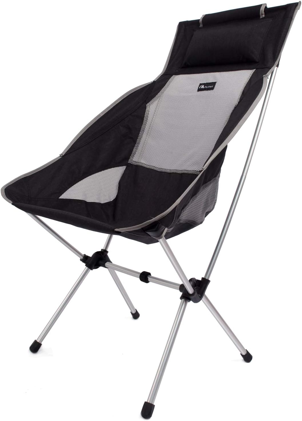 MOON LENCE Compact Camping Chair High Back Ultralight Portable Folding Backpacking Chair Summer Camping-Super Breathable