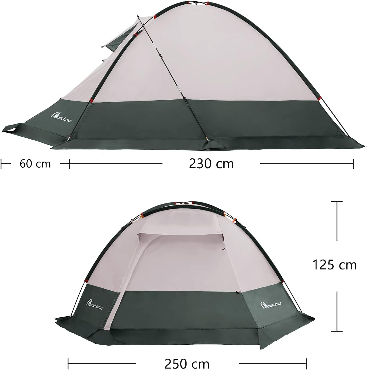 Moon Lence 4 Person Tent Waterproof PU2000mm Camping Tent Lightweight Family Camping Tent Double Layer Easy Set Up, Tent for Camping Hiking Picnic Travelling