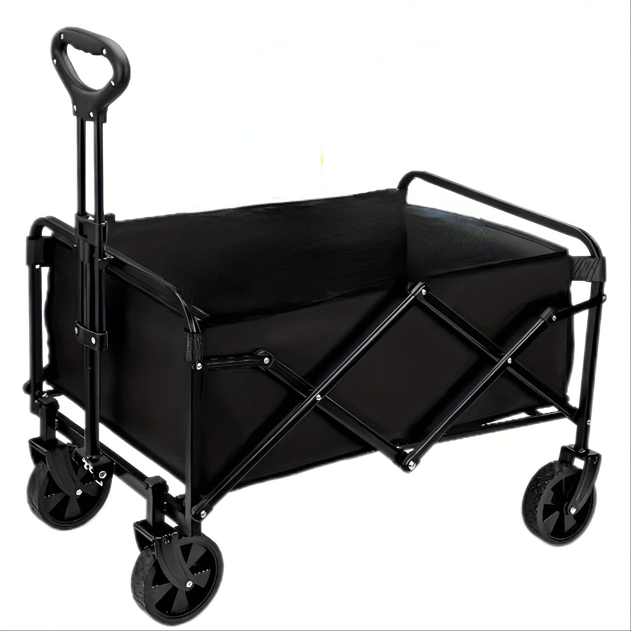 MOON LENCE Folding Collapsible Wagon Foldable Cart 350LBS Large Capacity Utility Cart with All-Terrain Wheels