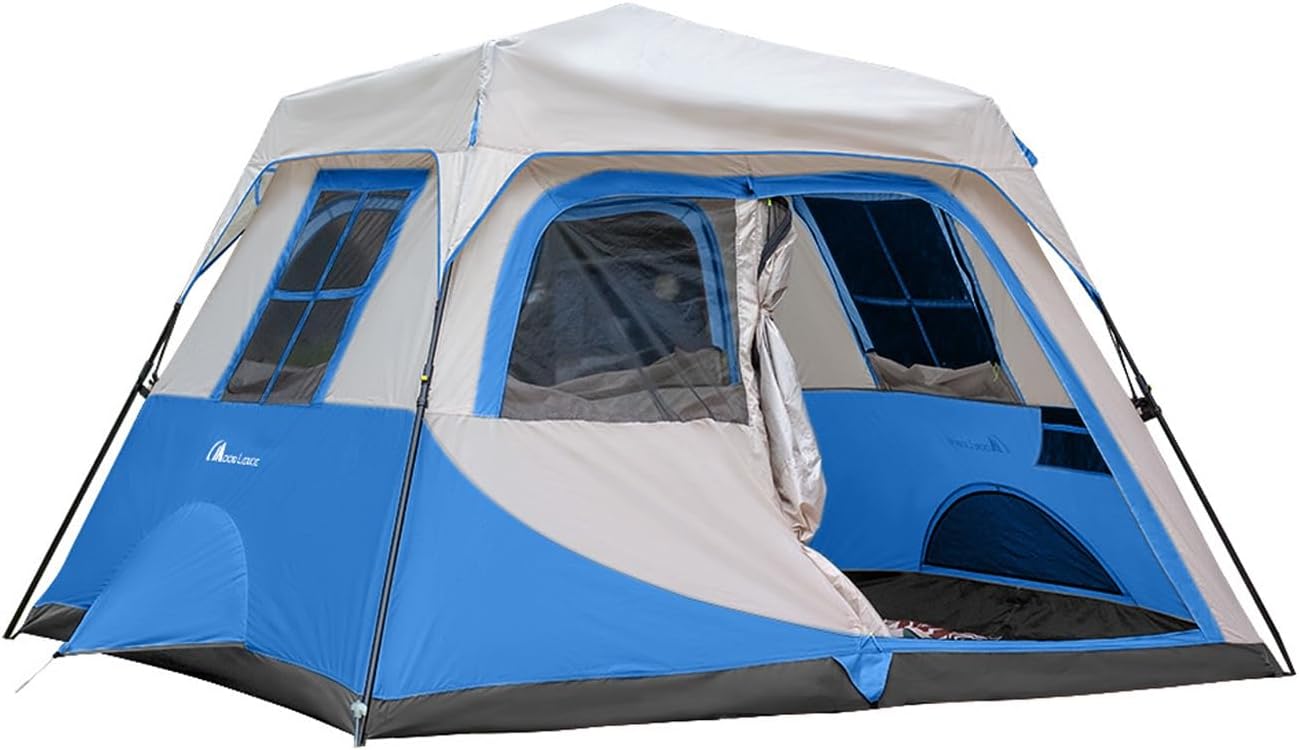 Moonlence Instant Cabin Tent 4/6/8 Person Camping Tent Waterproof with Removable Rainfly for Family Easy Set Up Camp Tent