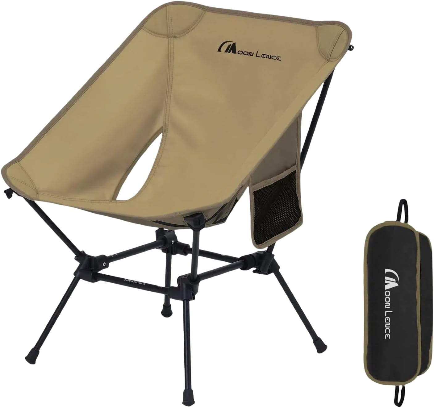 MOON LENCE Lighweight Foldable Camping Chair, Travel Backpack Chair, Portable & Ultralight, 400 lbs Folding Metal Chairs Heavy Duty for Outdoor Adventure, Hiking, Picnics & Beach