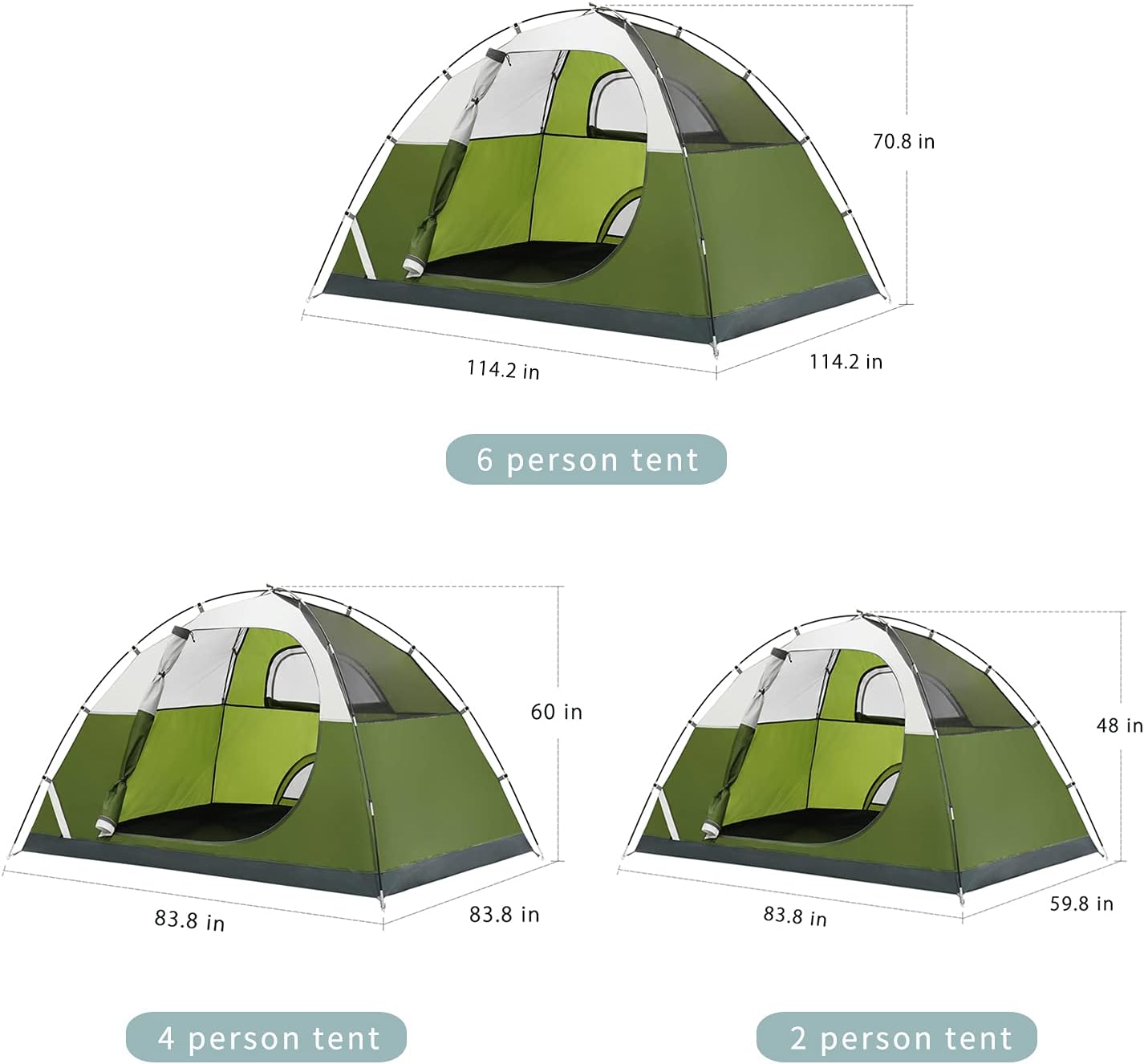 MOON LENCE 2/4 Person Tent for Camping,Waterproof Tent for Backpacking,Outdoor Dome Tent with Windproof