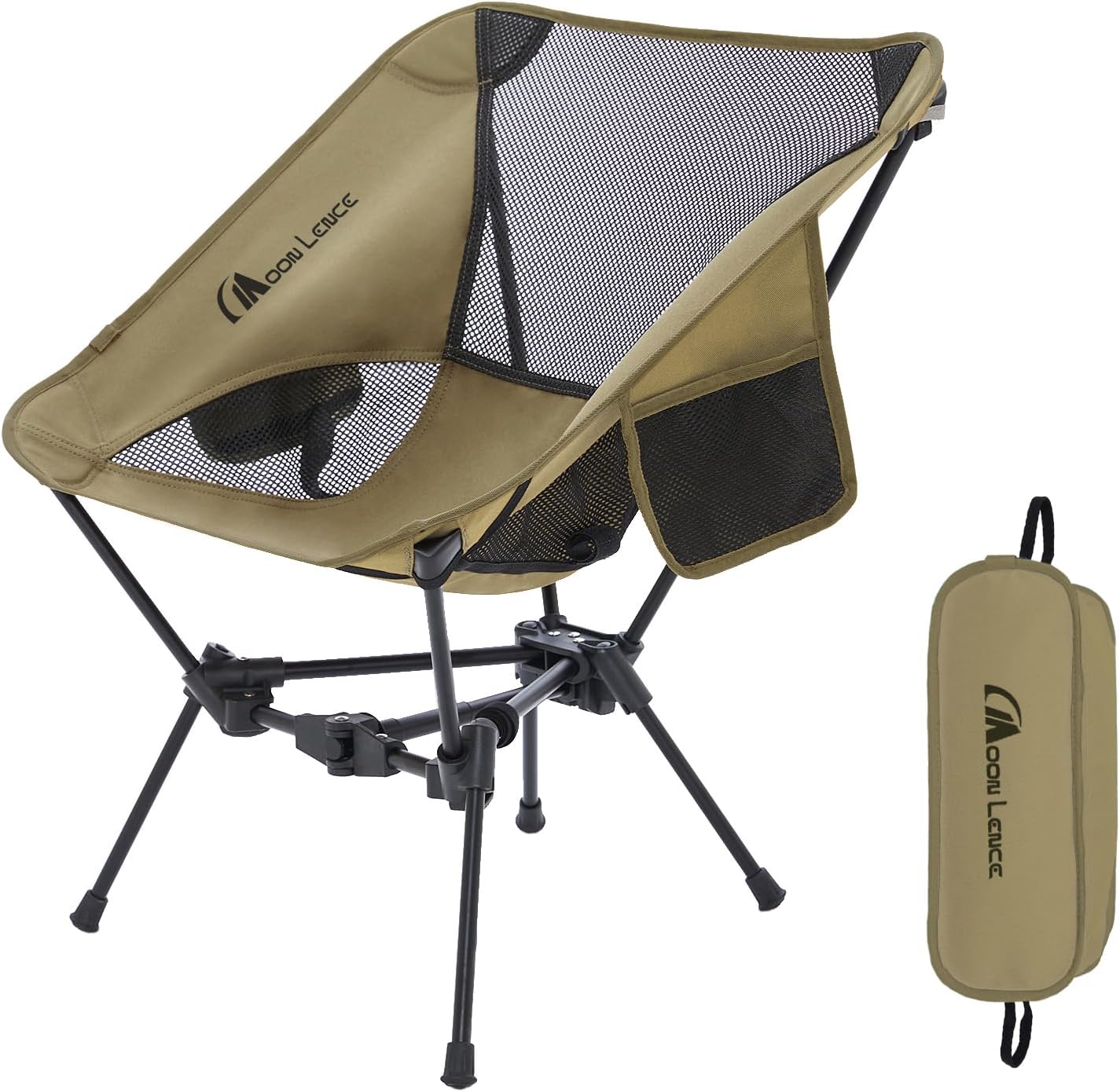 MOON LENCE Portable Camping Chair Backpacking Chair - The 4th Generation Ultralight Folding Chair - Compact, Lightweight Foldable Chairs for Hiking Mountaineering Beach