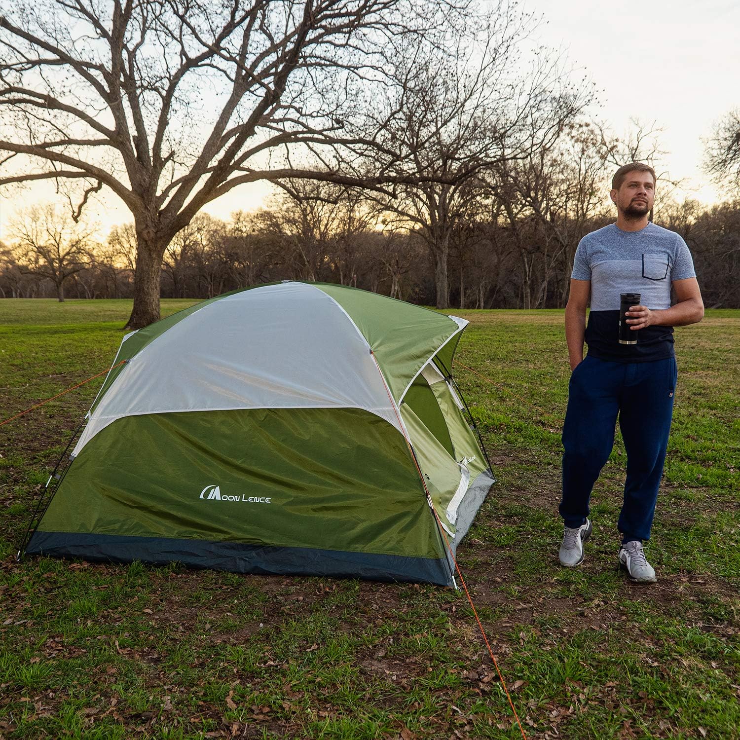 MOON LENCE 2/4 Person Tent for Camping,Waterproof Tent for Backpacking,Outdoor Dome Tent with Windproof